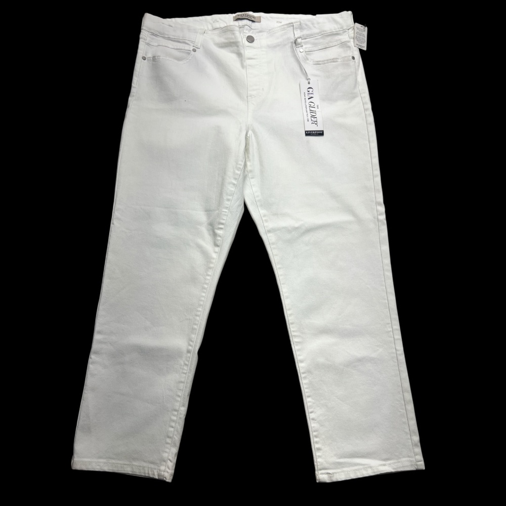 Liverpool Gia Glider Jeans Womens 20W Bright White Slim Stretch Denim Comfort